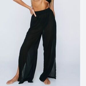 Nasty Gal Chiffon Split Leg Beach Pants NWT Sz 12